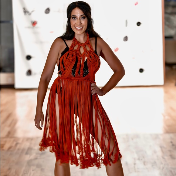 Handmade Macrame Crochet Dress Shibari Cut Out Designer Fashion Week - Picture 5 of 12